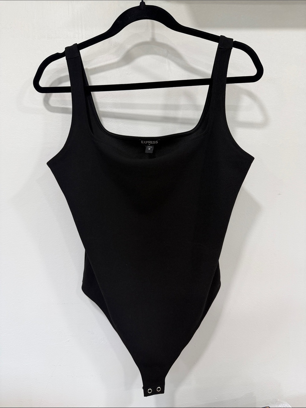 Express Black Scoop Neck Bodysuit with Wide Straps